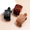 Retro unisex gevlochten lederen bedelarmband brede armband verstelbare manchet voor mannen vrouwen sieraden cadeau