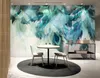 Customized living style wallpaper 3d wallpaper fashion retro modern blue feather home decoration mural papier peint