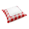 Sublimacja Grid Pillow Case Puste Biała Poduszka Poduszka Pokrywa Poliester Przeniesienie ciepła Square Throw Pillowcase do kanapy ławki