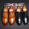 Men Leather Shoes New Style Formal Dress Wedding Shoes Red Wine British Style Business Office Lace-Up Leather Loafers Y200420