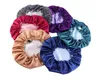 New Silk Night Cap Hat Double side wear Women Head Cover Sleep Cap Satin Bonnet for Beautiful Hair GD741