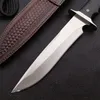 Hoogwaardige handgemaakte overleving Rechte mes DC53 Satijnen Drop Point Blade Volledige Tang G10 Handvat Outdoor Hunting Messen met lederen schede