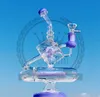 Narguilé recycleur violet Toro Glass Dab Rig Macro Glass Bong barboteur conduites d'eau capiteux bongs dab rig violet percola