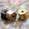 Fancy Womens DIY Jewelry Making Metal Charms Gold/Rose Gold/Black 8*6MM Hexagon Stainless Steel Beads