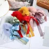 Vintage Women Furry Scrunchies Turban DIY Bow Ribbon Elastic Hairbands Hair Ties Ring Rope Head Wrap Ponytail Hair Accessories