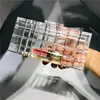 Gorgeous Transparent Check Acrylic Handbags Magnetic Buckle Plaid Dinner Bag Super Thick Crystal Hand Box New Evening Bag Clear Acrylic Bags