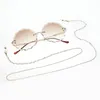 Nouvelle arrivée Chaînes de lunettes de luxe Conception en trois étapes Mingle Faux Micro Pearls Link avec une longue chaîne en métal Fermoir de homard tout usage