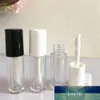 Tubes de brillant à lèvres vides en plastique 1.3ML couvercle noir/blanc, conteneurs de brillant à lèvres cosmétiques en plastique transparent Mini bouteille rechargeable de rouge à lèvres