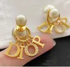 Mode pärla örhängen med diamant örhänge för kvinnor fest bröllop älskare gåva förlovning lyx designer smycken stubbar för brud