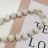 New Elegant Pearl Women Chain Belt Fashion Shell Metal Lady Waist Belts Thin Slim Dress Long Waistbands Straps Banquet Wedding G220301