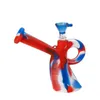 Vattning Hookah Pot kiselrör Rökning Tobaks Bongs med Quats Bowl Silikon Hand Portable Bubbler Full Set Herb Vattenrör