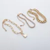Hip hop chaînes en or serrure bracelet à breloques diamant empilable bracelets pour femme bijoux de mode volonté et cadeau de sable