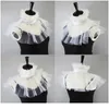 Femmes victorienne maille à volants faux col montant en couches Tulle bouton cou Ruff Clown tour de cou châle Wrap Cosplay jllmiu