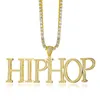 Hip Hop Özel Adı Kabarcık Kübik Zirkonya Bling Kombinasyon Kelimeler Buzlu Out Zincir Kolye Kolye Erkekler Takı için 0927