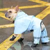 Hoopet Pet Cat Dog Raincoat Hooded Reflektiv valp liten hund regnrock vattentät jacka för hundkläder 201015