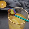 7st / set Portable Rostfritt Stål Straw Set Eco Friendly Reusable Rak Bent Straws Rengöring Borste Sked Dricker Rullar med Box Hy0323