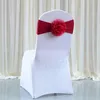 Funda para silla de boda Fajas Banda con flores Bodas Elasticidad Sillas Fundas Hotel Banquete Fiesta de cumpleaños Asiento Respaldo Decoración BH5987 TYJ