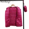 Newbang Spring V 넥 여성의 울트라 라이트 다운 조끼 지퍼 허리 코트 따뜻한 라이너 조끼 휴대용 커플 조끼 201102
