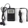 Mini Radio Portátil AM / FM Dual Banda Estéreo Receptor de bolsillo con batería LCD Pantalla Auricular HRD-103 A40