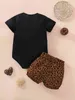 Baby Slogan Arco-íris Impressão Bodysuit Allover Imprimir shorts ela