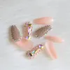 24 pièces bijoux de luxe ballet cercueil fait à la main cristal diamant faux ongles rose clair