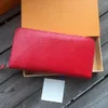 portefeuilles Porte-cartes porte-monnaie Pochette de créateur de mode Portefeuille Zippy en cuir véritable avec sac à poussière de boîte d'origine Emboss fleur luxe 8 emplacements pour cartes