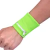 1st Sport Wristband Sweatband Football Yoga Gym basket som kör svett-absorbent dragkedja Pocket Sports handled plånbokspåse