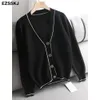 white black solid Sweater cardigans jacket ladies women thick sweater coat v-neck cardigan jacket coat outwear 201203