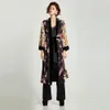 Women Flower Print Kimono Cardigan Blouse Bandage Summer Holiday Beach Cover Up Boho Long Loose Casual Shirts Robe with Belt LJ200831