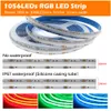 COB LED 스트립 24V 560 840 LED 높은 밝기 COB LED 빛 3000K 4000K 6000K 고밀도 유연한 IP67 방수