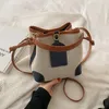 2021 nuova borsa da donna moda coreana borsa a secchiello tendenza tela colore texture borsa a tracolla
