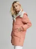 Bosideng Ny Mid-Length Women's Fashionable Down Jacket Kvinna Vinter Enkel Varm Coat Hooded Warm Tjockad Outwear 201019