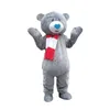 Halloween Gray Teddy Bear Mascot Costume Top Quality Customize Cartoon Anime theme character Adult Size Christmas Carnival fancy dress