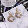 Boucles d'oreilles en perles de Style Vintage pour femmes, bijoux simples à la mode, cercle Trebster, vente en gros