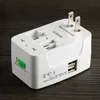 Adaptador de alimentação internacional multifuncional Adaptador de viagem Plugue de alimentação universal global com conversor de carregador de 2 portas USB EU UK US AU Plug