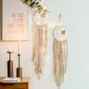 Tassel Dream Catcher Moon Sowa Gobelin Handmade Macrame Wisiorek Wiszące Wiszące Dekoracje Ślubna Sypialnia Wall Wiszące Wystrój Domu