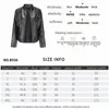 Chaqueta de cuero Mujeres Cremalleras Primavera Otoño Mujer PU Chaqueta de cuero Mandarin Collar Red Motor Biker Coat Mujer de gran tamaño 201120