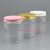 30pcs/lot 7OZ skin care bottles wholesale 250g clear plastic jars with lids pink gold homemade makeup containers 250ml 8.8oz