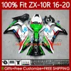 Ferios de injeção para kawasaki vermelho branco ninja zx-10r zx 10 r 1000 cc zx1000 c 16-20 105no.24 zx 10r 1000cc 2016 2017 2018 2019 2020 ZX-1000 ZX10R 16 17 18 19 20