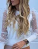 Aotter Slulian 2020 Yeni Moda Kadın Bluzları Üstler Çiçek Nakış Uzun Kollu Yuvarlak Boyun Sefer Kes Blış
