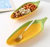 Corn cartoon creative Dinnerware Sets hand-painted ceramic plate Relief lovely personality trend fruit Snack inventory heart plates