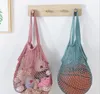 Alışveriş çantaları el çantaları alışveriş tote ağ örgü pamuk çantalar ipi yeniden kullanılabilir meyve depolama çanta reu sqcgli dhseller2010