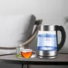 Freeshipping 1.8L الأزرق الصمام الخفيفة زجاج الرقمية غلاية 2200W الشاي القهوة غلاية وعاء مع التحكم في درجة الحرارة