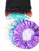 Ishow cheveux 20 pièces Extra Long Satin Bonnet casquettes pour dormir Bonnet de douche Bonnet en soie Femme femmes nuit bonnet de sommeil large bande élastique