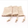 Natuurlijke exfoliërende gaas zeep Saver Sisal Soap Saver Bag Pouch Holder voor douchebad Mitt schuimen en drogen