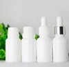 White Porcelain Glass Bottles 15ml Pipette Dropper Essential Oil Container 0.5OZ Empty E Liquid Juice Bottles 468pcs/Lot