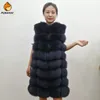 vest natural fox fur long