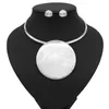 Conjunto de pendientes, collar de novia nigeriana, colgante de oblea de aleación, conjuntos de joyería africana para mujer, joyería de plata de ley 925