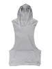 Canottiera con cappuccio Uomo Abbigliamento da palestra muscolare con pacchetto Felpa con cappuccio Bodybuilding Canotta Allenamento solido Gilet senza maniche Pullover Stringer237Q