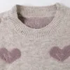 HLBCBG Heart Pattern Knit Pull Pull Femmes Jumper Hiver Coréen Kawaii Mignon À Manches Longues Pull Moelleux Femme 210203